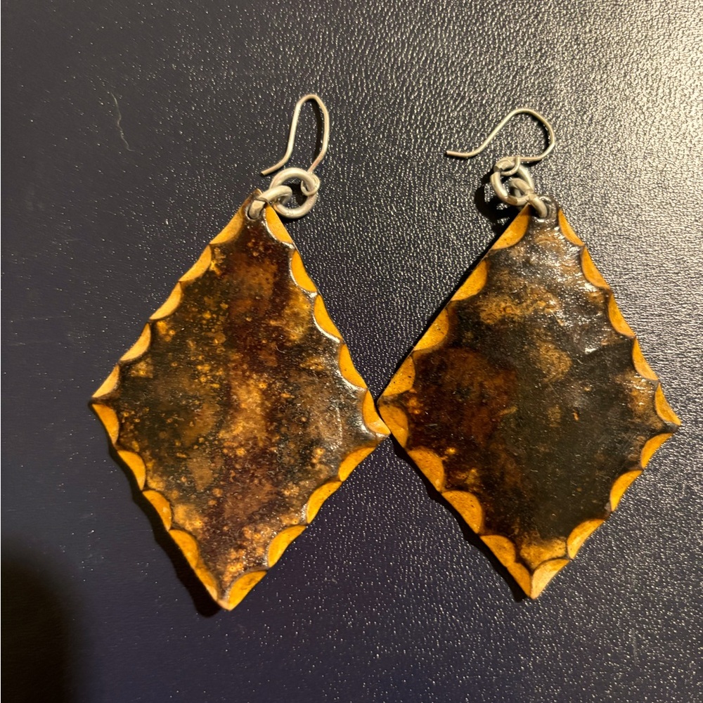 Coated Leather Earrings